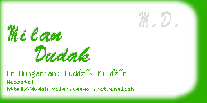 milan dudak business card